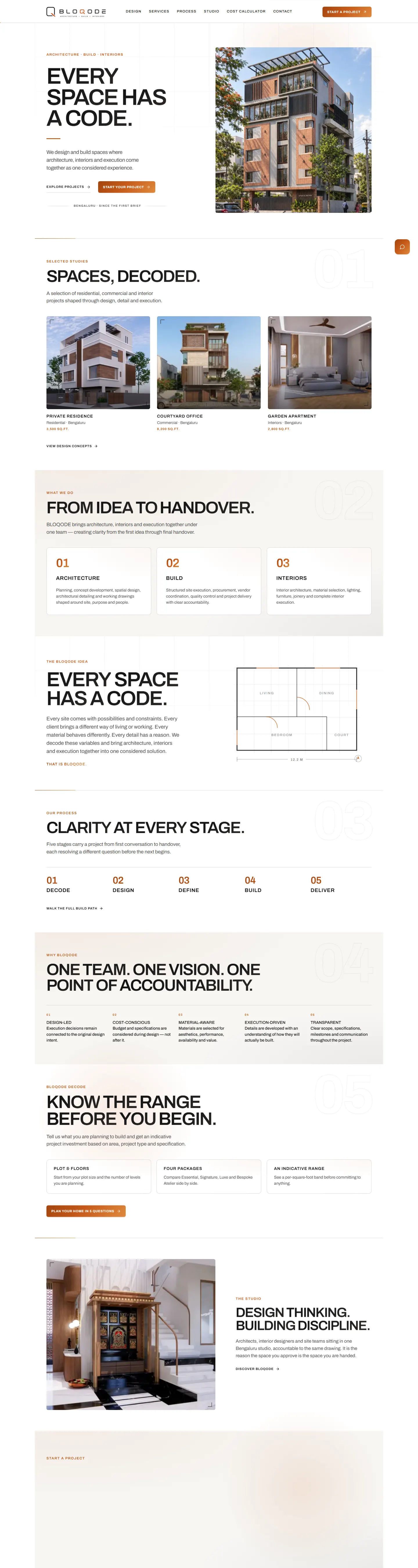 BLOQODE home page, desktop