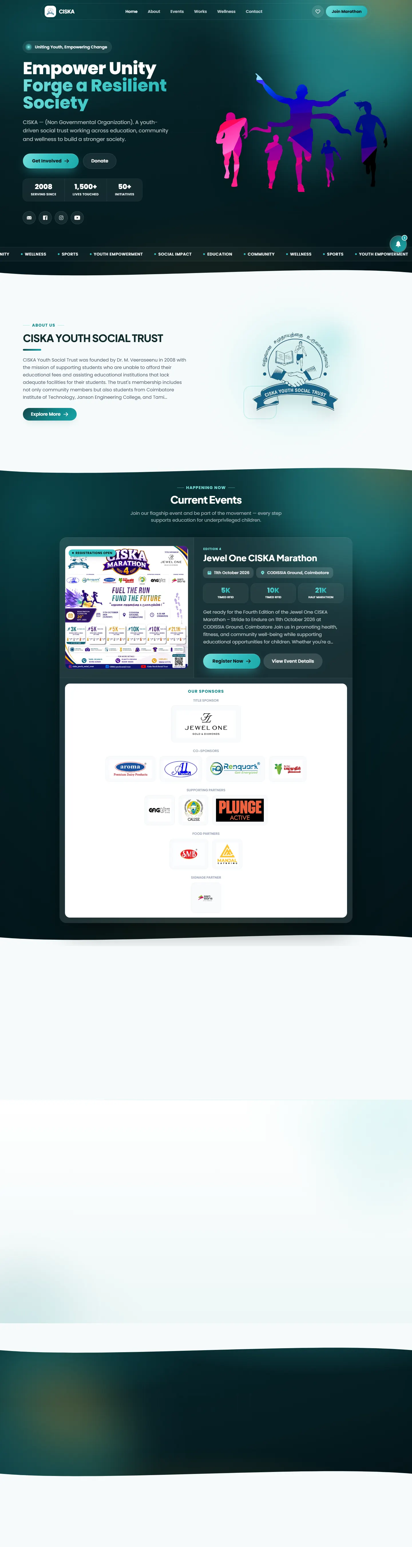 CISKA home page, desktop